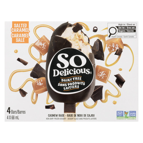 So Delicious Dairy-Free Cashew-Based Frozen Dessert Bars Salted Caramel