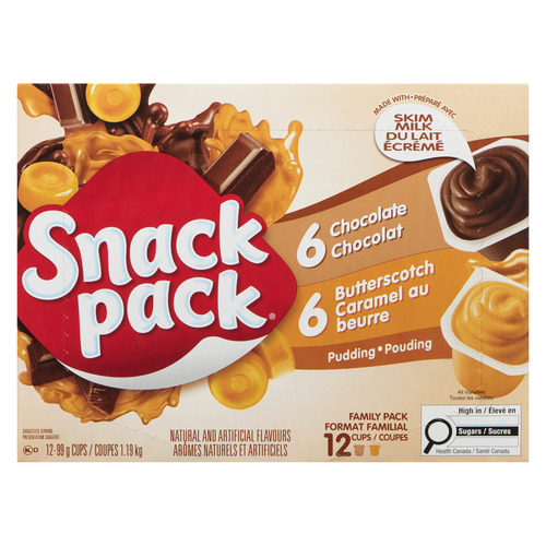 Buy Snack Pack Pudding Chocolate & Butterscotch 12 x 99 g | Foodland