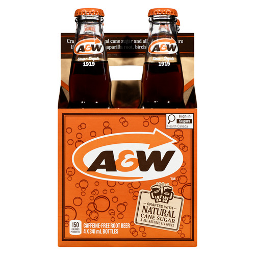Buy A&W Soft Drink Root Beer Glass 4 x 341 ml (bottles) | Safeway