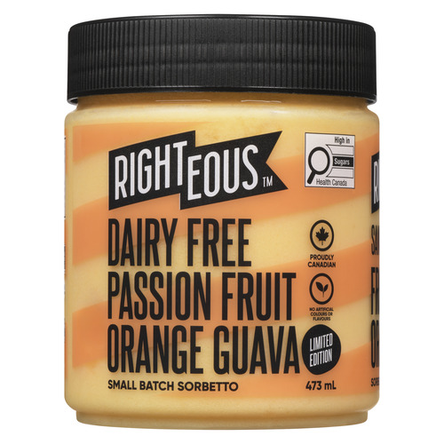 Righteous Gelato Passion Fruit Orange Guava Sorbetto