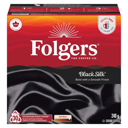 Folgers Black Silk Dark Roast Coffee Pods