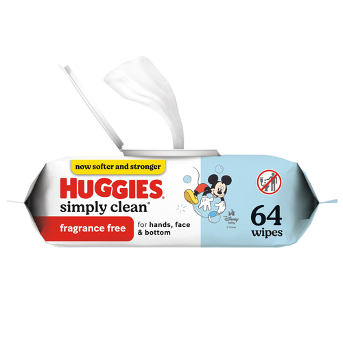 Buy Huggies Simply Clean Baby Wipes Unscented Flip-Top Pack 64