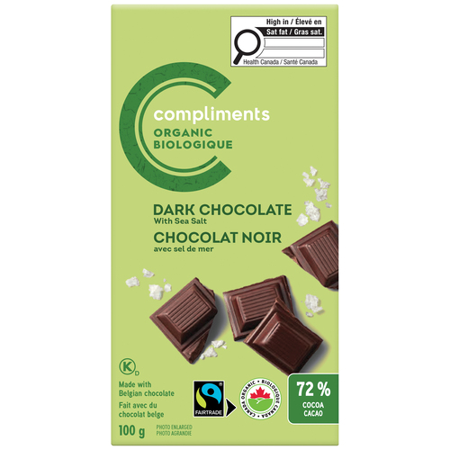 Compliments Organic Dark Chocolate Bar With Sea Salt