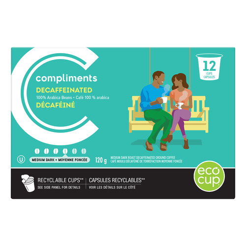 Compliments Medium Dark Roast Decaffeinated Coffee Pods