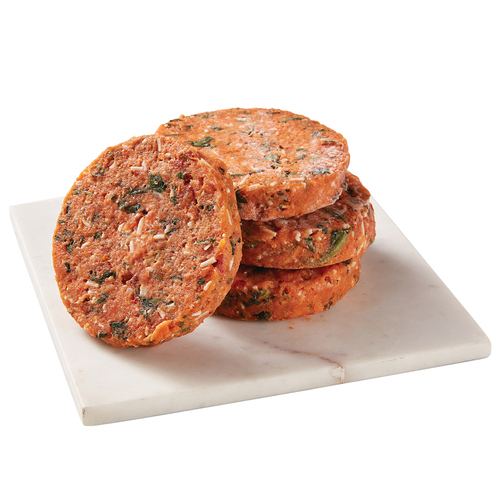 OW Sox Frozen Salmon Burger with Tomatoes & Basil