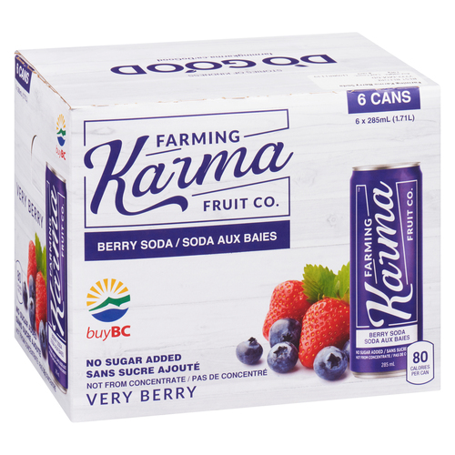 Buy Farming Karma Soda Berry 6 x 285 ml (cans) | Thrifty Foods