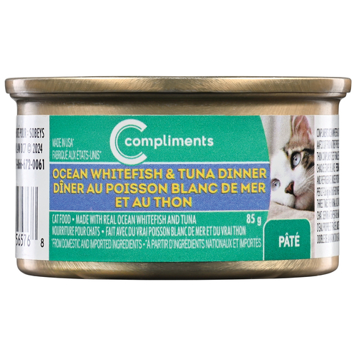 Compliments Wet Cat Food Pate Ocean White Fish & Tuna Dinner 85 g