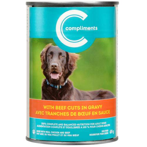 Compliments Wet Dog Food Beef Cuts in Gravy