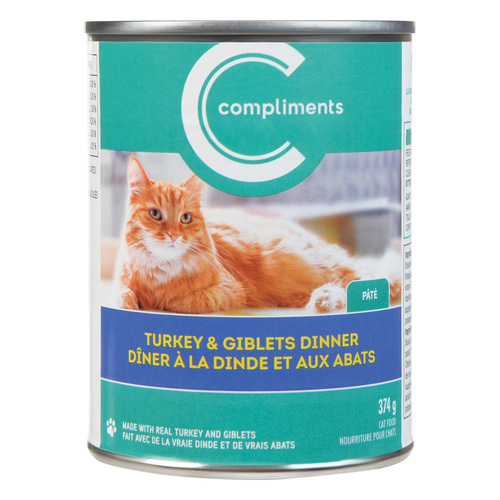 Compliments Wet Cat Food Pate Beef Turkey & Giblets Dinner