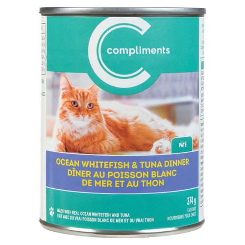 Compliments Wet Cat Food Pate Ocean Whitefish & Tuna Dinner