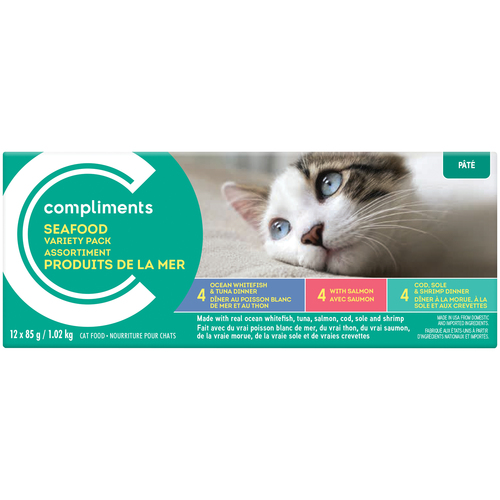 Compliments Wet Cat Food Seafood Dinner Pate Variety Pack