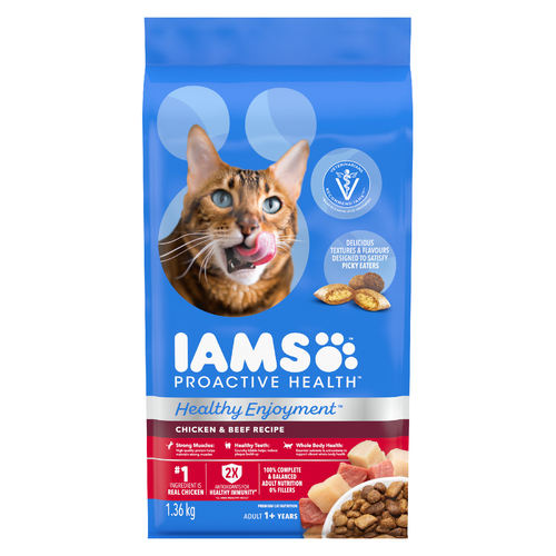 IAMS Proactive Health Healthy Enjoyment Dry Cat Food Chicken & Salmon
