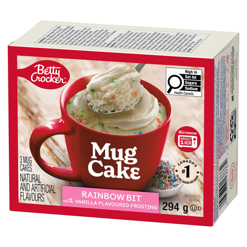 Betty Crocker Mug Cake Rainbow Bit Flavour Frosting 3 Servings 294 g
