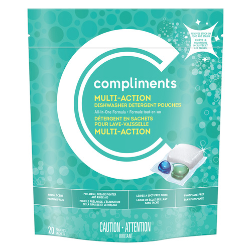 Compliments Dishwasher Detergent Pouch Multi Action