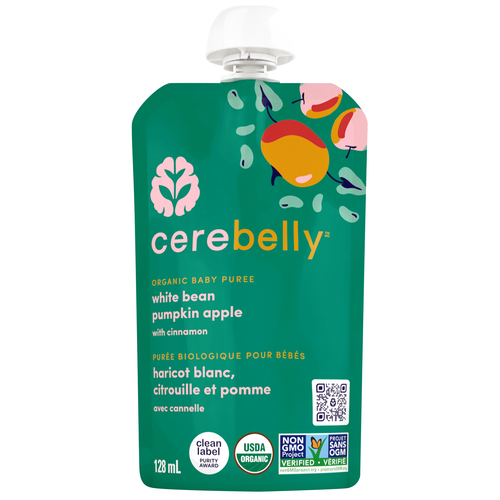 Cerebelly Organic Baby Puree White Bean Pumpkin Apple With Cinnamon