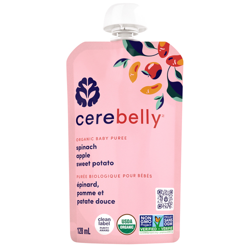 Cerebelly Organic Baby Puree Spinach Apple Sweet Potato