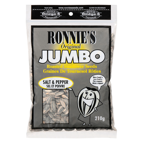 Buy Ronnie's Jumbo Sunflower Seeds Salt & Pepper 210 g | Thrifty Foods