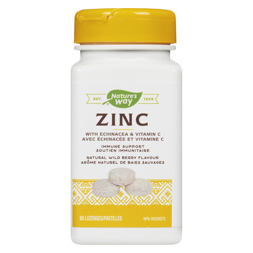 Buy Nature's Way Zinc With Echinacea & Vitamin C Lozenges Wild Berry 60 ...