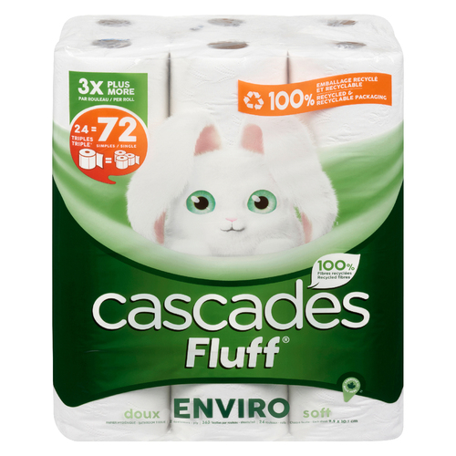 Buy Cascades Toilet Paper Fluff Enviro 2 Ply 24 Triple Rolls x 353