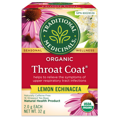 Traditional Medicinals Throat Coat Lemon Echinacea Tea Bags