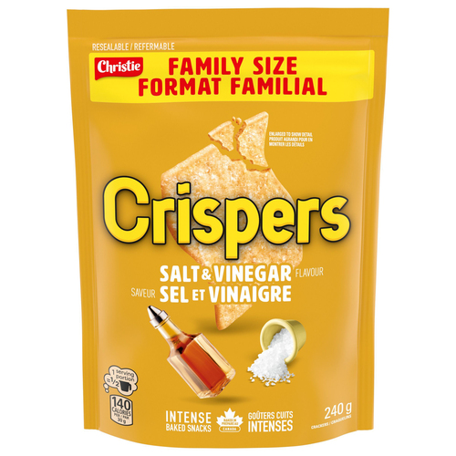 Christie Crispers, Salt & Vinegar Crackers Fam. Size