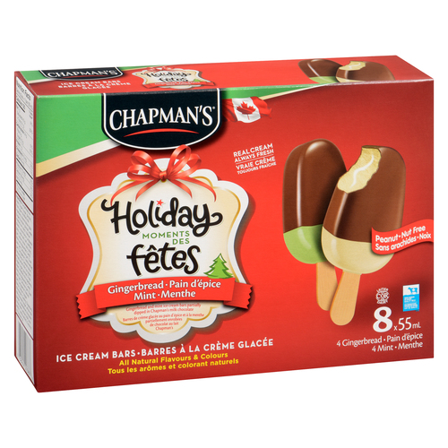 Buy Chapman's Ice Cream Bars Holiday Moments Gingerbread & Mint 8