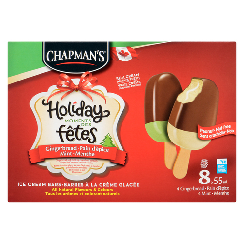 Chapman's Holiday Moments Gingerbread & Mint Ice Cream Bars