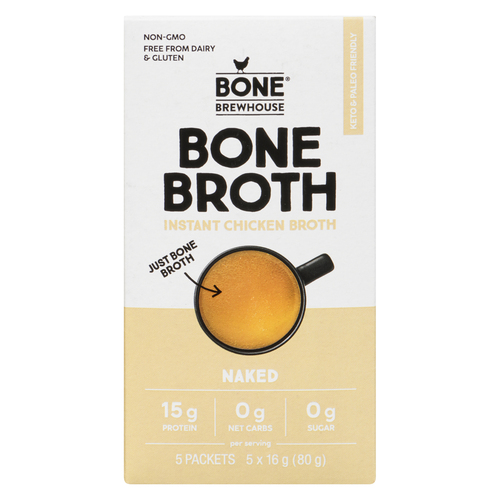 Bone Brewhouse Instant Bone Broth Naked 5 Pack