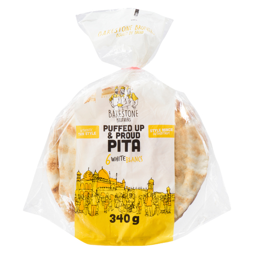 Bakestone Brothers Puffed Up & Proud Pita ThinStyle, White Small