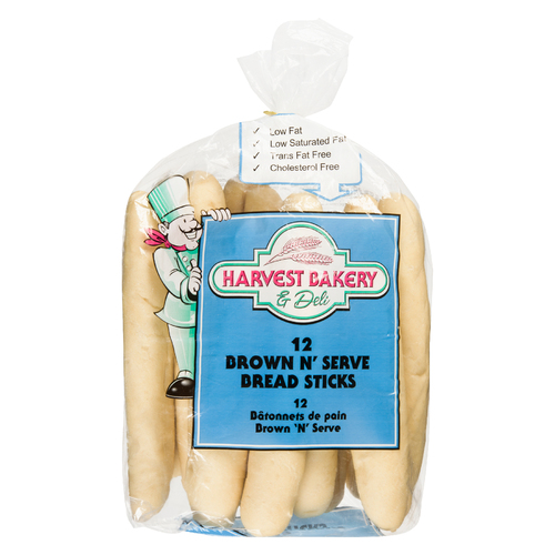 Harvest Bakery Bread Sticks Low Fat Brown N Serve