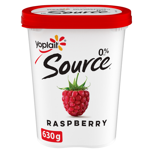 Buy Yoplait Source 0% Smooth Traditional Yogurt Raspberry 630 g | IGA