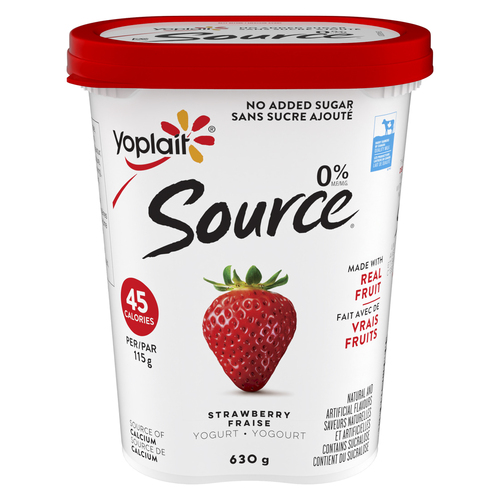Yoplait Source 0% Smooth Traditional Yogurt Strawberry 630 g