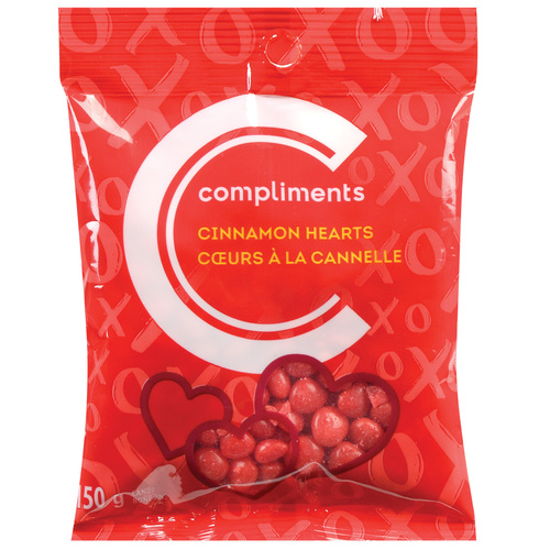 Compliments Cinnamon Hearts Candy