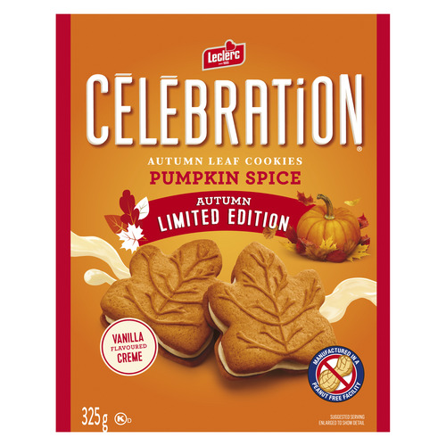 Leclerc Peanut Free Cookies Autumn Leaf Pumpkin Spice