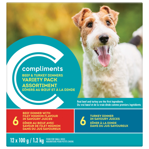 Compliments Wet Dog Food Beef & Turkey Variety Pack