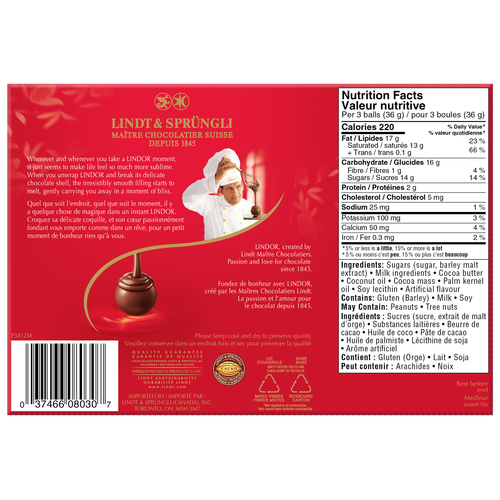 Buy Lindt Lindor Milk Chocolate Truffles Box 120 g | FreshCo