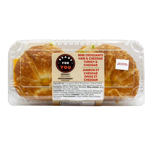 Mini Croissants Sandwich Ham & Cheddar, Turkey & Cheddar 2 Pack 