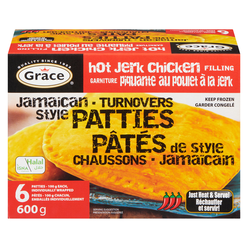 Grace Frozen Jerk Chicken Patties Hot