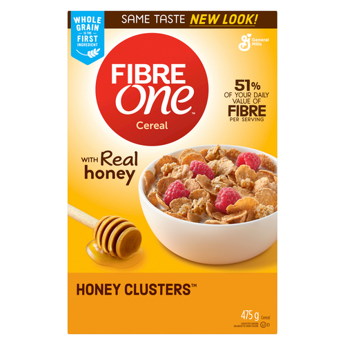 General Mills Fibre One Breakfast Cereal, Honey Clusters