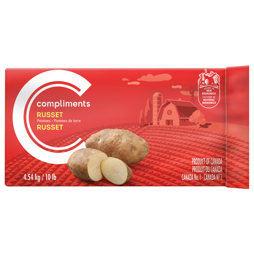 Compliments White/Russet Potatoes - Paper bag 4.54 kg