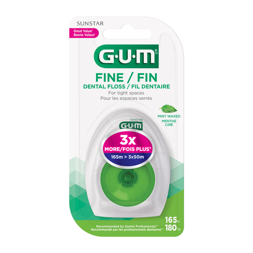 Buy GUM Dental String Floss Fine Mint Waxed 165 m | Safeway Canada