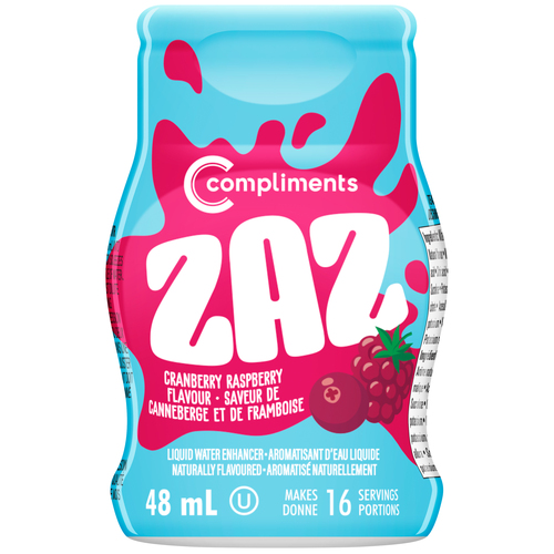 Compliments ZAZ Liquid Water Enhancer Cranberry Raspberry