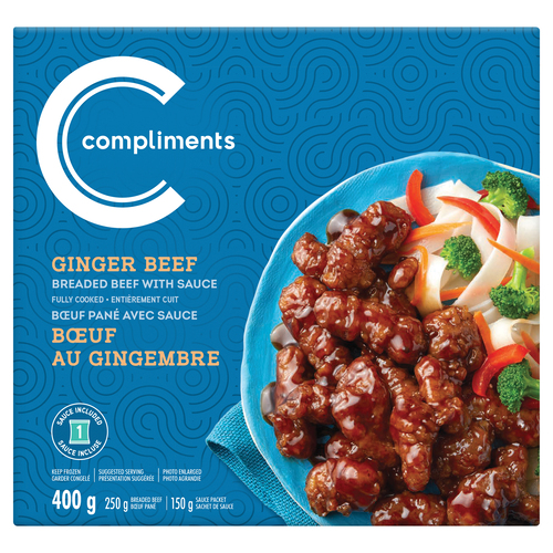 Compliments Frozen Breaded Beef Fully Cooked Ginger