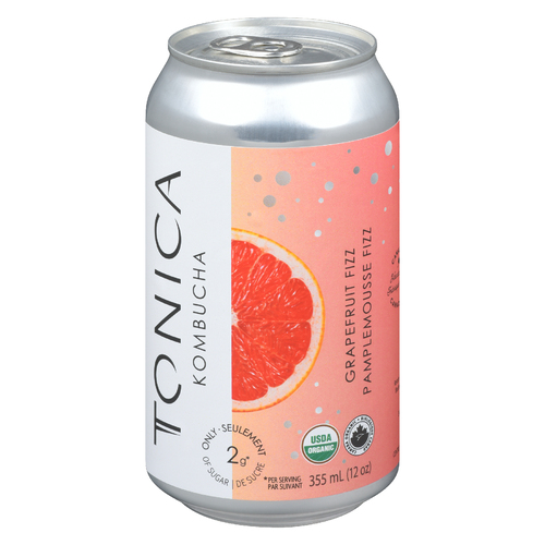 Tonica Organic Kombucha Beverage Grapefruit Frizz
