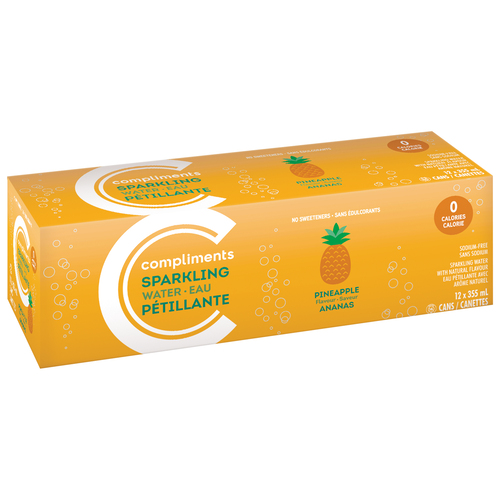 Compliments Sparkling Water Pineapple