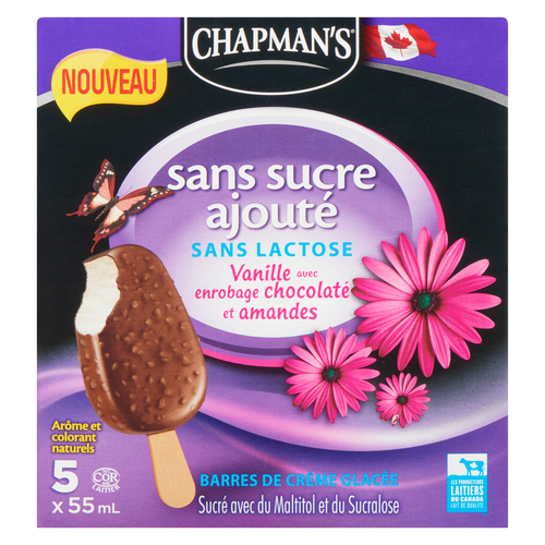 Buy Chapman's Lactose Free Ice Cream Bars Vanilla With Almonds 5 x