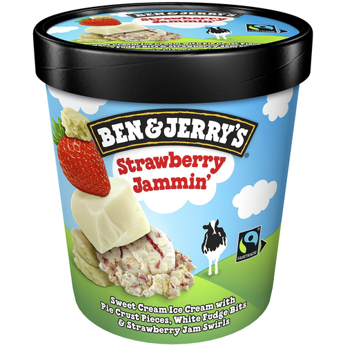Ben & Jerry's Ice Cream Strawberry Jammin With Fairtrade Ingredients 473 ml