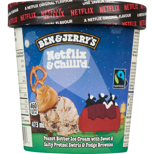 Ben & Jerry's Ice Cream Netflix & Chilll'd Peanut Butter With Sweet & Salty Pretzel 473 ml