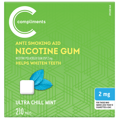 Buy Compliments Anti Smoking Aid 2 mg Nicotine Gum Chill Mint 210 Count