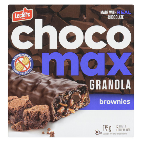 Leclerc Chocomax Granola Chewy Bars Brownies 5 Bars 175 g